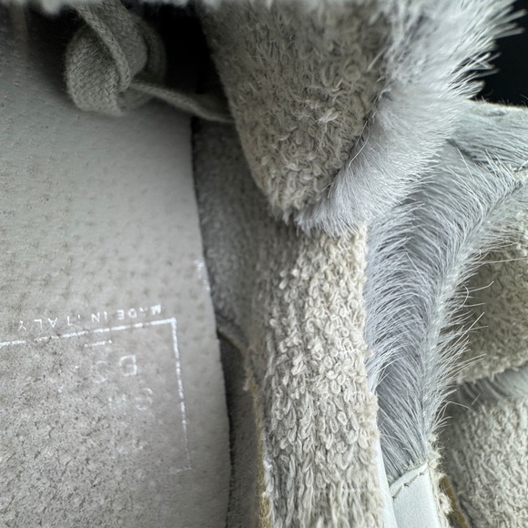 The Shoe Box Womens 8.5 Grey Genuine Calf Hair Sneakers Made in Italy Low Top - Picture 8 of 14